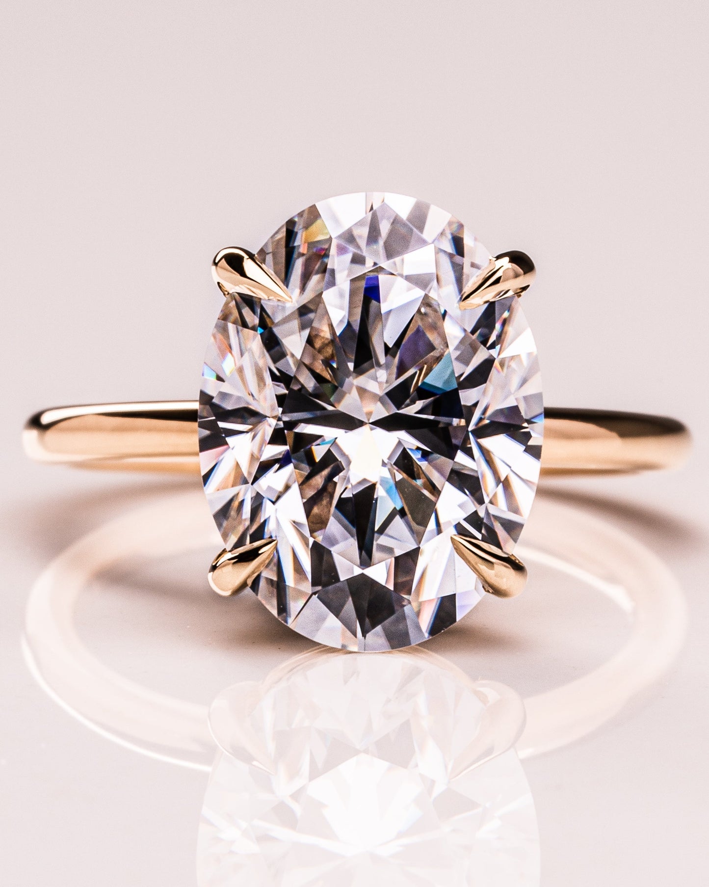 5.18 CT Oval Cut Solitaire Lab Grown Diamond Engagement Ring