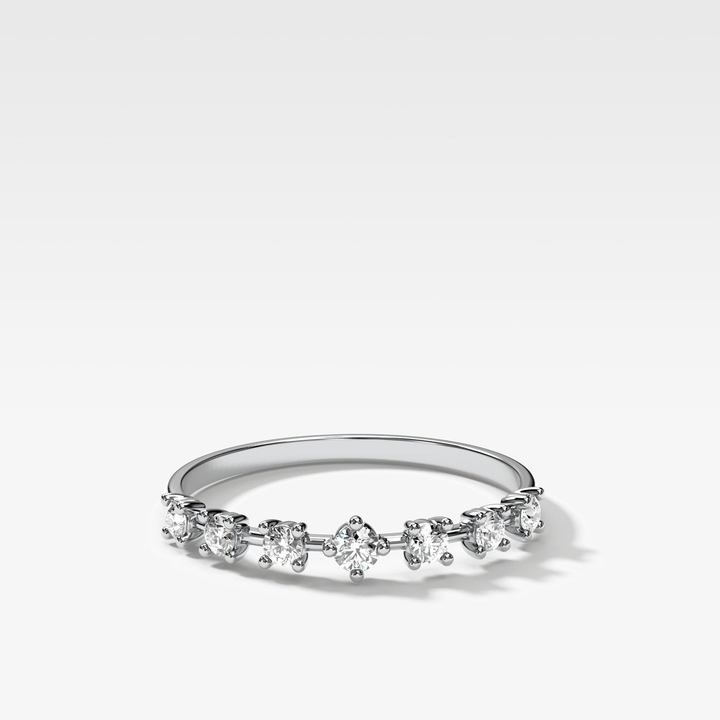 0.25 TCW Round Shaped Half Eternity Lab Grown Diamond Wedding Band