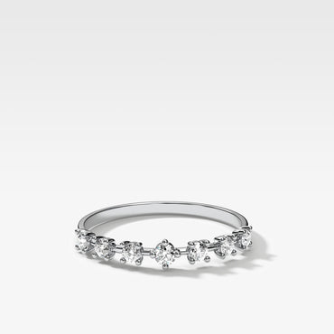 0.25 TCW Round Shaped Half Eternity Lab Grown Diamond Wedding Band