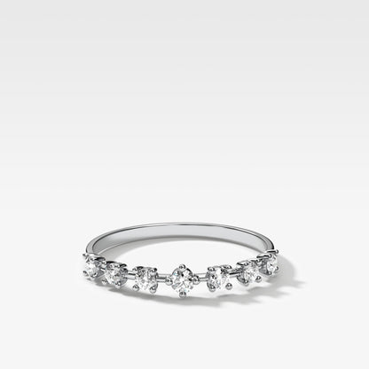 0.25 TCW Round Shaped Half Eternity Lab Grown Diamond Wedding Band