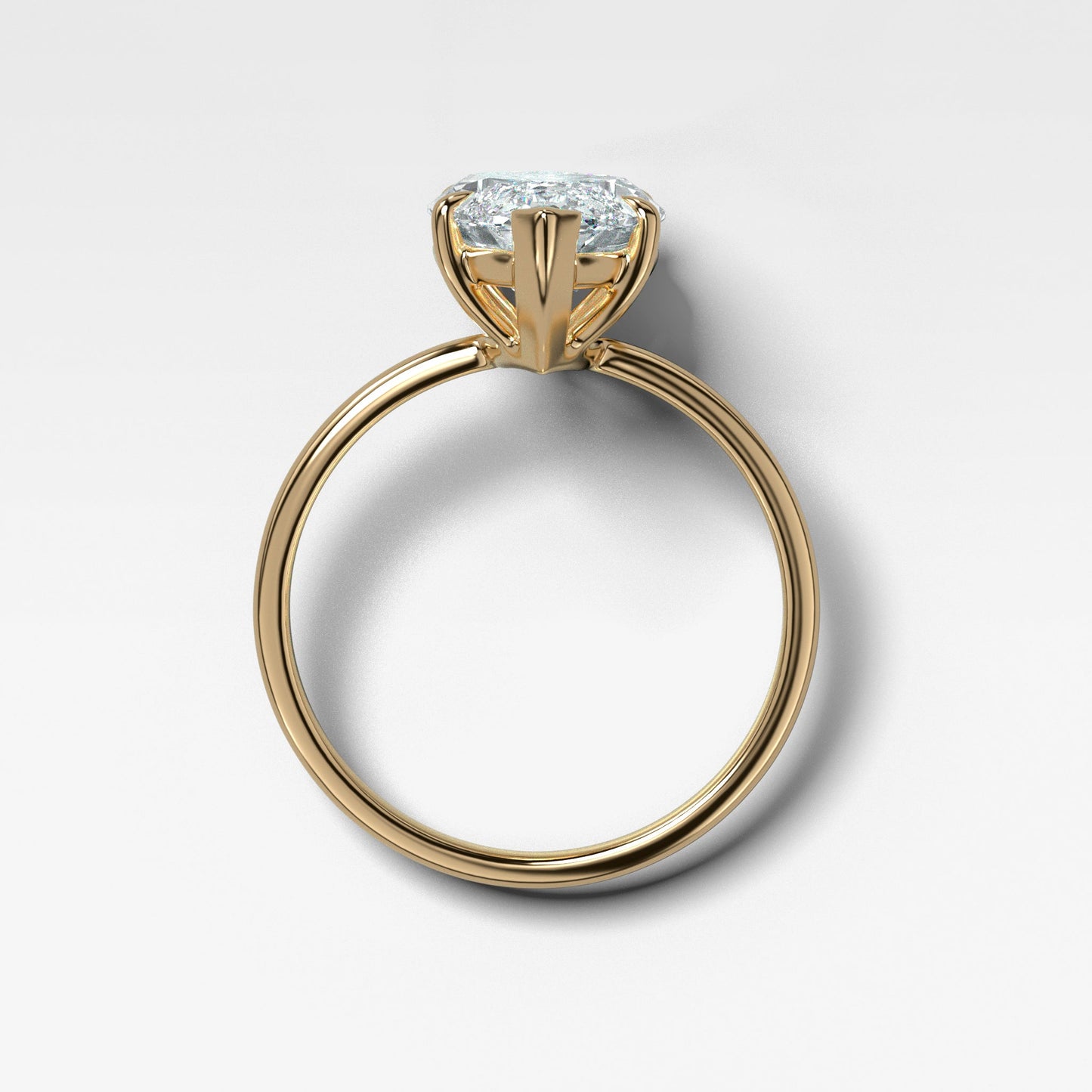 Marquise Shaped Three Stone Lab Grown Diamond Engagement Ring