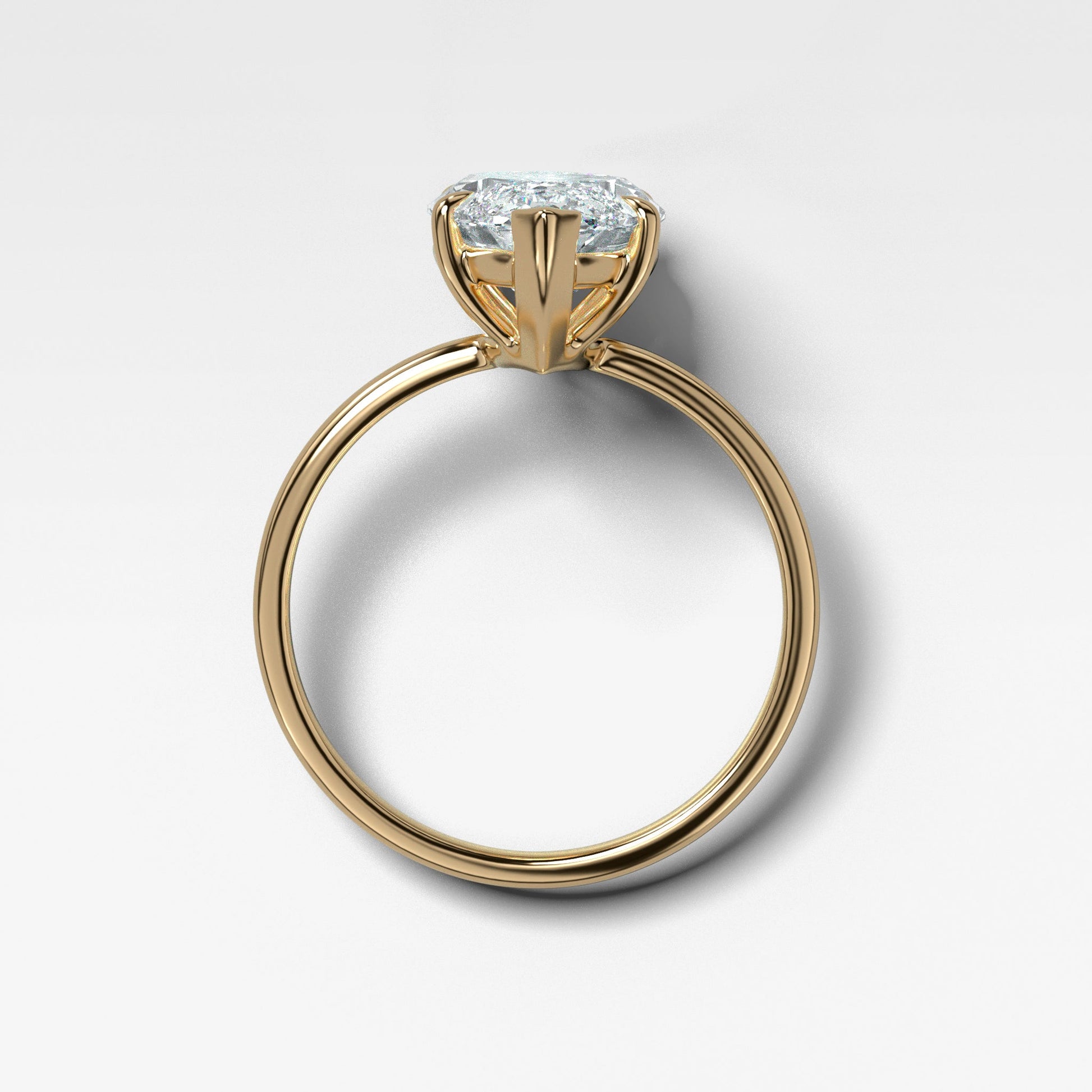 Marquise Shaped Three Stone Lab Grown Diamond Engagement Ring