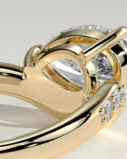 Round Halo, Pave & Split Shank Engagement Ring – 1.93 CT Lab Grown Diamond