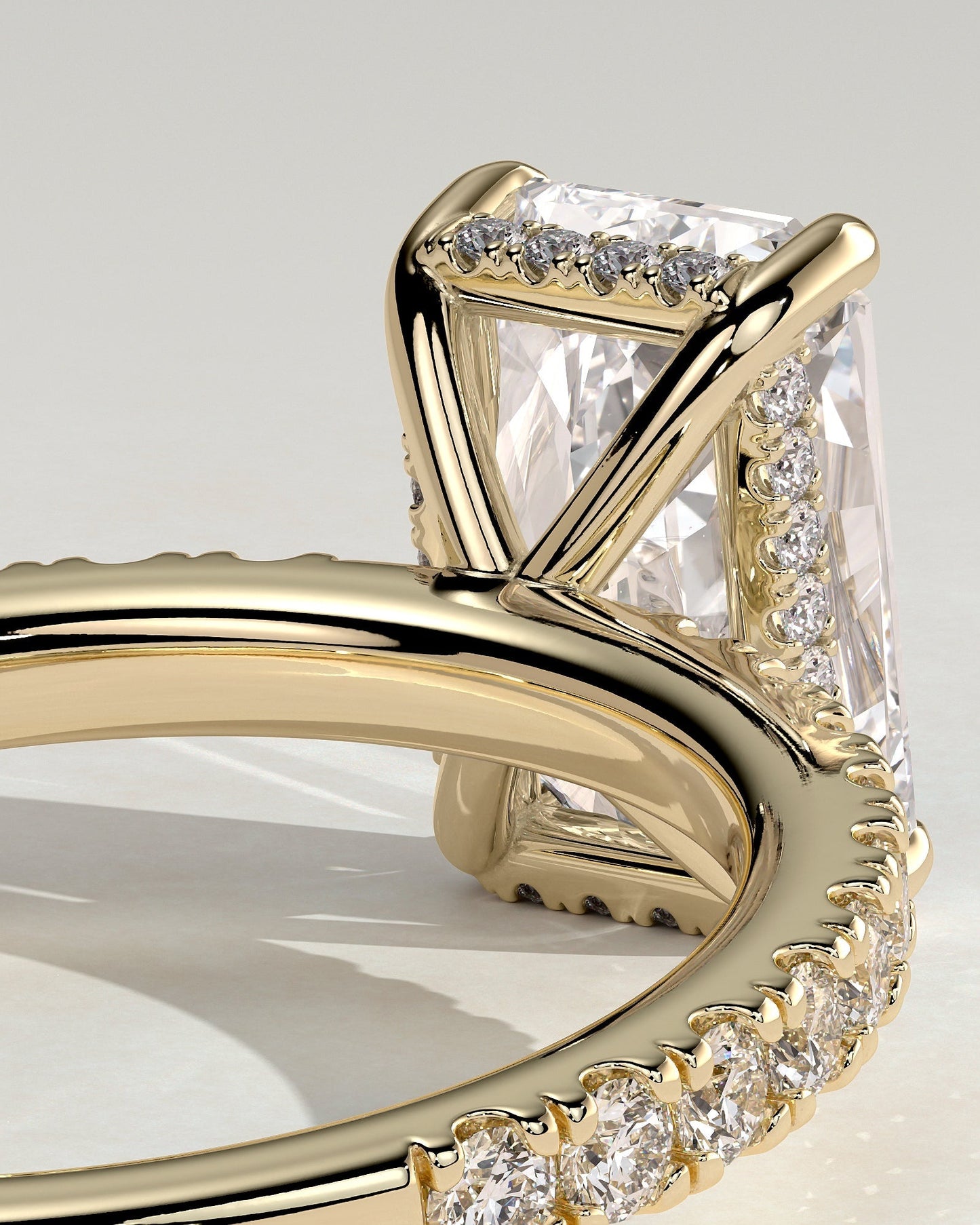 Round Halo, Pave & Split Shank Engagement Ring – 1.93 CT Lab Grown Diamond