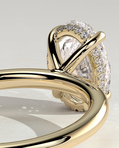 Round Halo, Pave & Split Shank Engagement Ring – 1.93 CT Lab Grown Diamond