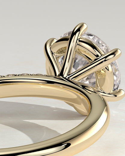 Round Halo, Pave & Split Shank Engagement Ring – 1.93 CT Lab Grown Diamond