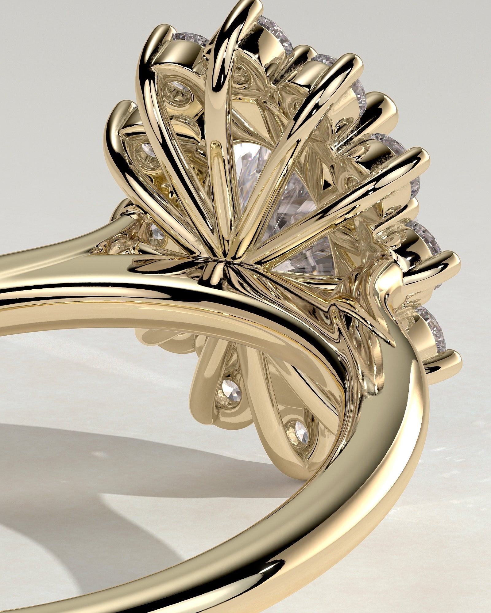 Round Halo, Pave & Split Shank Engagement Ring – 1.93 CT Lab Grown Diamond
