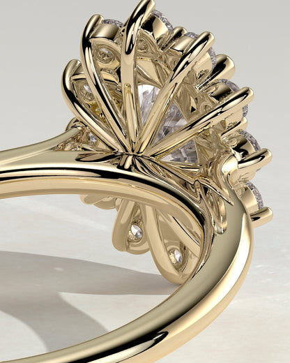 Round Halo, Pave & Split Shank Engagement Ring – 1.93 CT Lab Grown Diamond