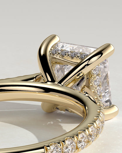 Round Halo, Pave & Split Shank Engagement Ring – 1.93 CT Lab Grown Diamond