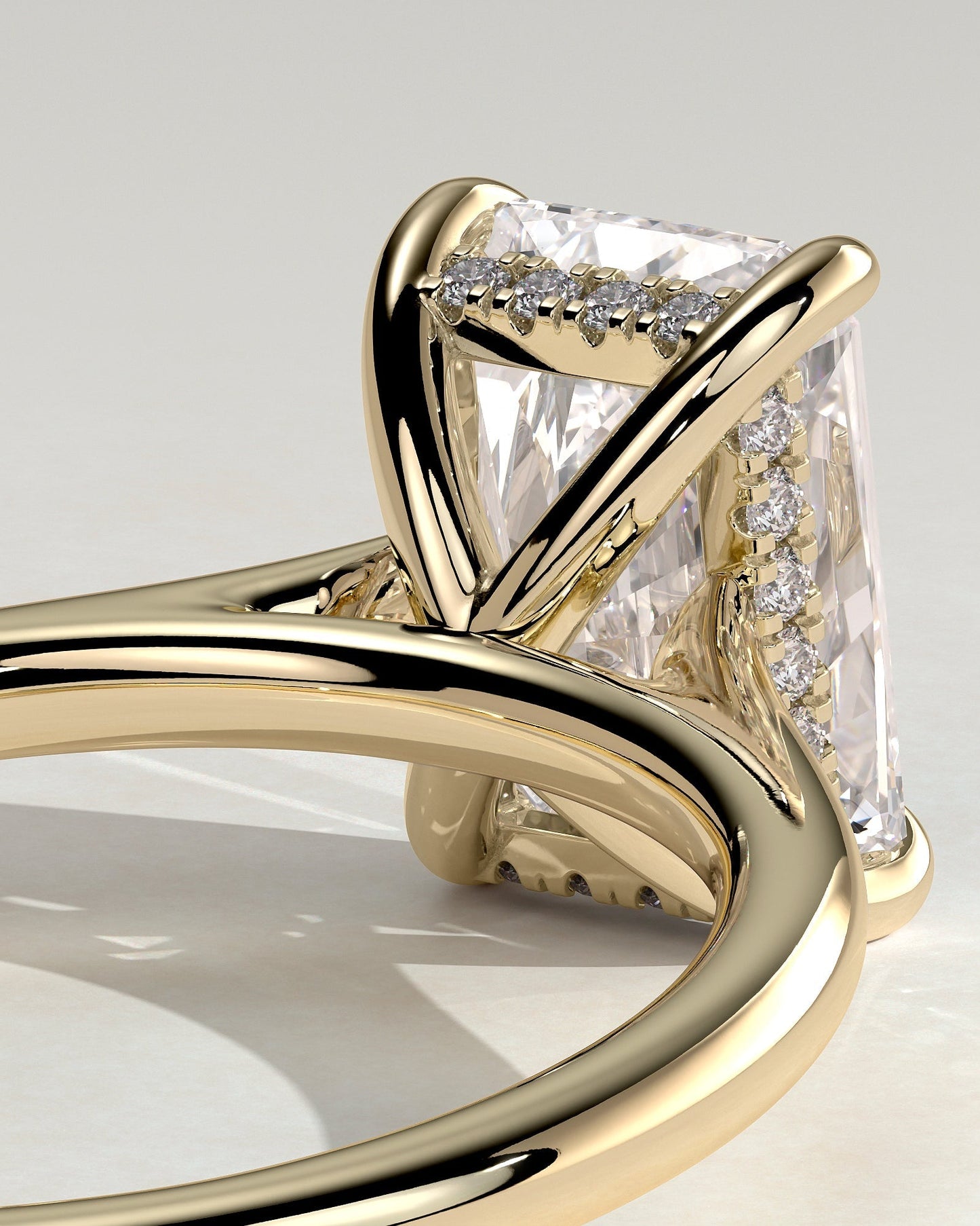 Round Halo, Pave & Split Shank Engagement Ring – 1.93 CT Lab Grown Diamond
