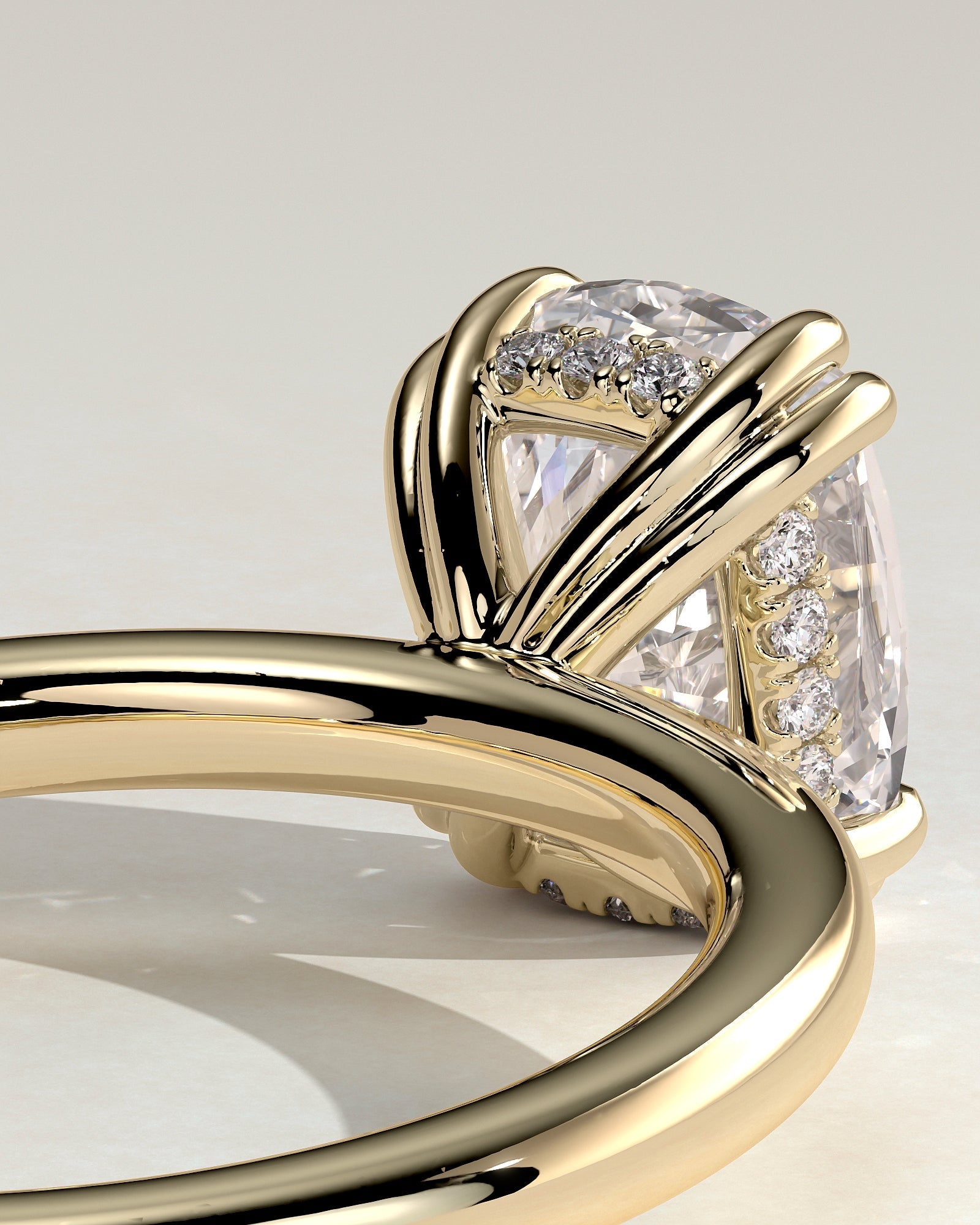 Round Halo, Pave & Split Shank Engagement Ring – 1.93 CT Lab Grown Diamond