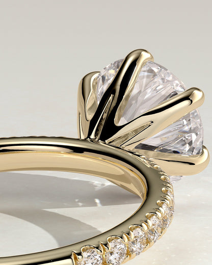 Round Halo, Pave & Split Shank Engagement Ring – 1.93 CT Lab Grown Diamond