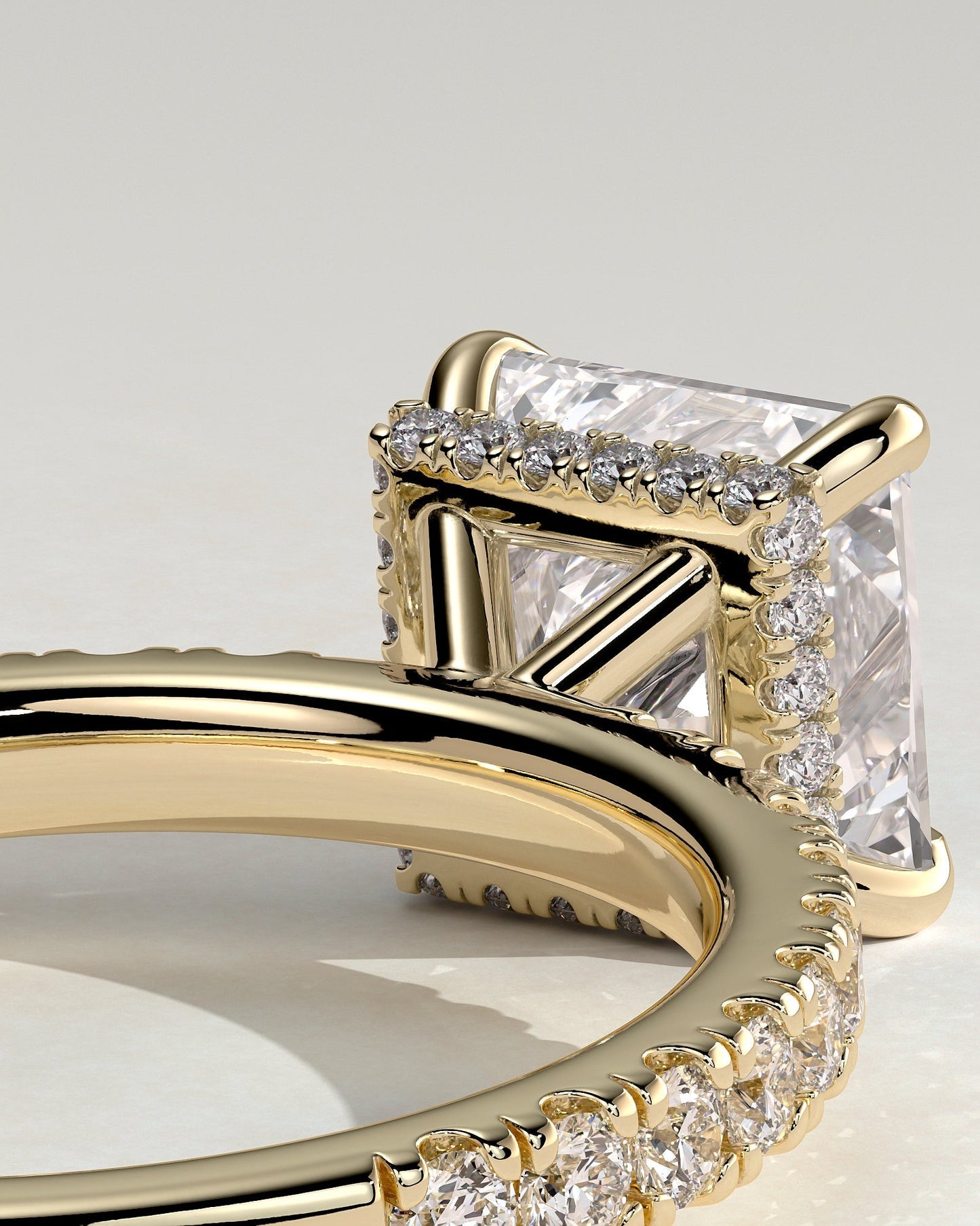 Round Halo, Pave & Split Shank Engagement Ring – 1.93 CT Lab Grown Diamond