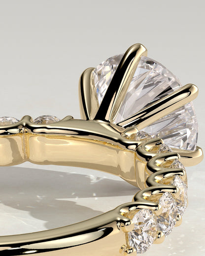 Round Halo, Pave & Split Shank Engagement Ring – 1.93 CT Lab Grown Diamond