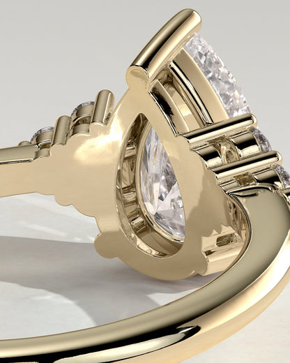 Round Halo, Pave & Split Shank Engagement Ring – 1.93 CT Lab Grown Diamond