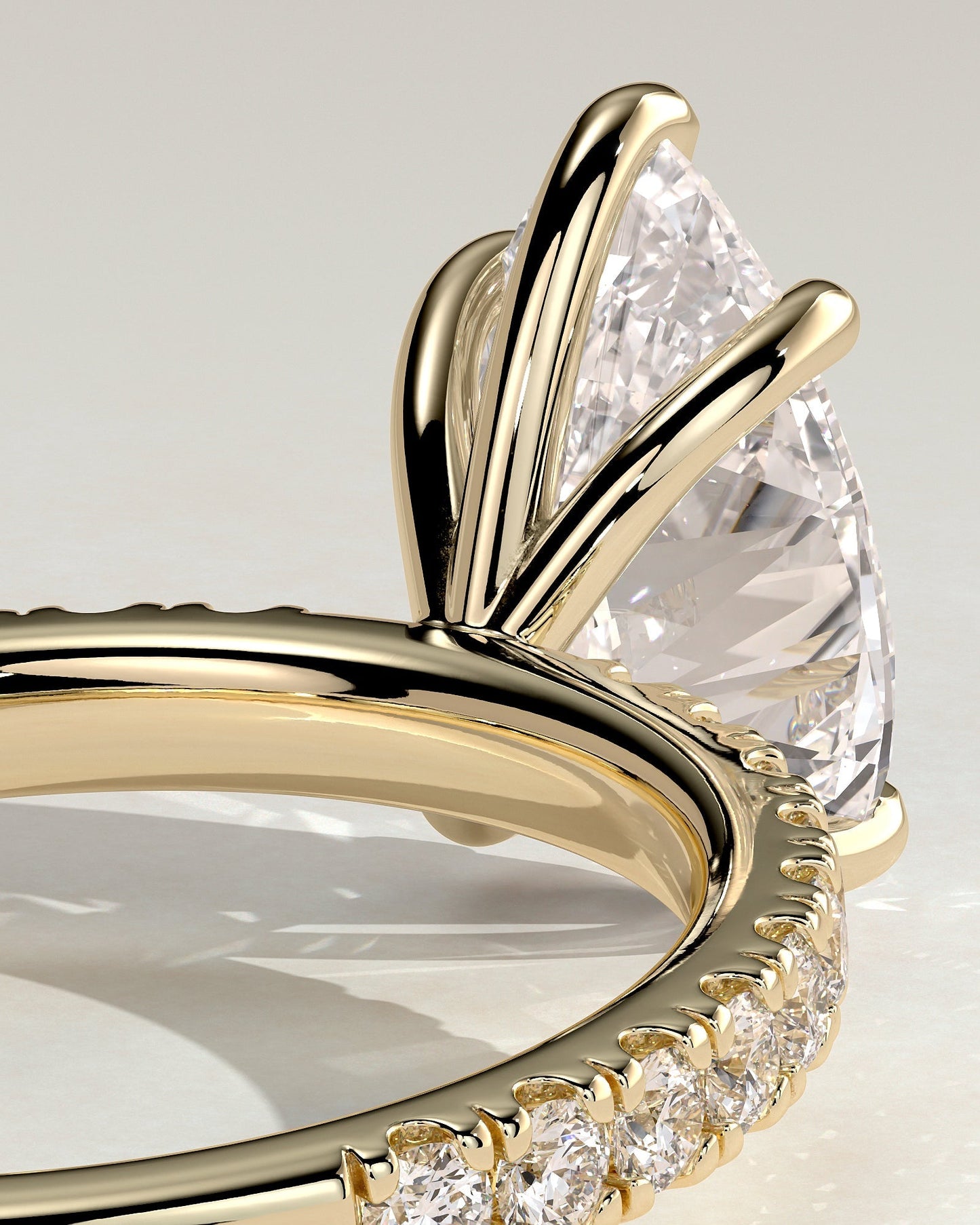 Round Halo, Pave & Split Shank Engagement Ring – 1.93 CT Lab Grown Diamond