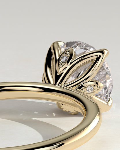 Round Halo, Pave & Split Shank Engagement Ring – 1.93 CT Lab Grown Diamond