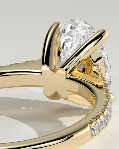 Round Halo, Pave & Split Shank Engagement Ring – 1.93 CT Lab Grown Diamond