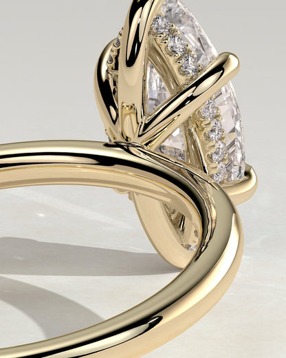 Round Halo, Pave & Split Shank Engagement Ring – 1.93 CT Lab Grown Diamond