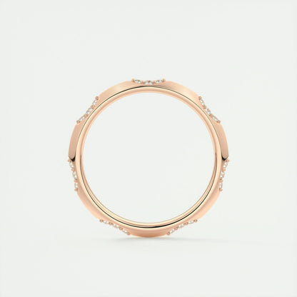 0.09 Round Cut Flush Moissanite Bridal Wedding Band 5