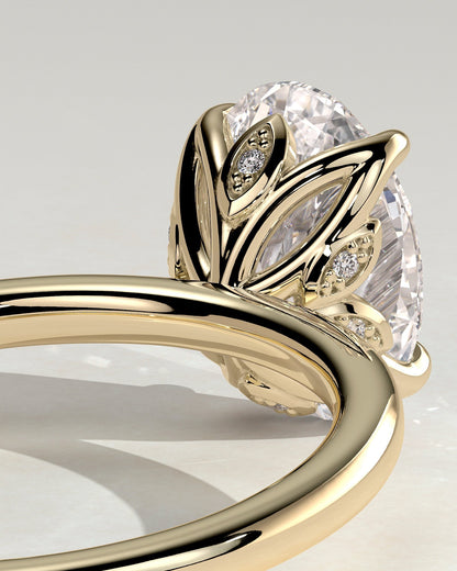 Round Halo, Pave & Split Shank Engagement Ring – 1.93 CT Lab Grown Diamond