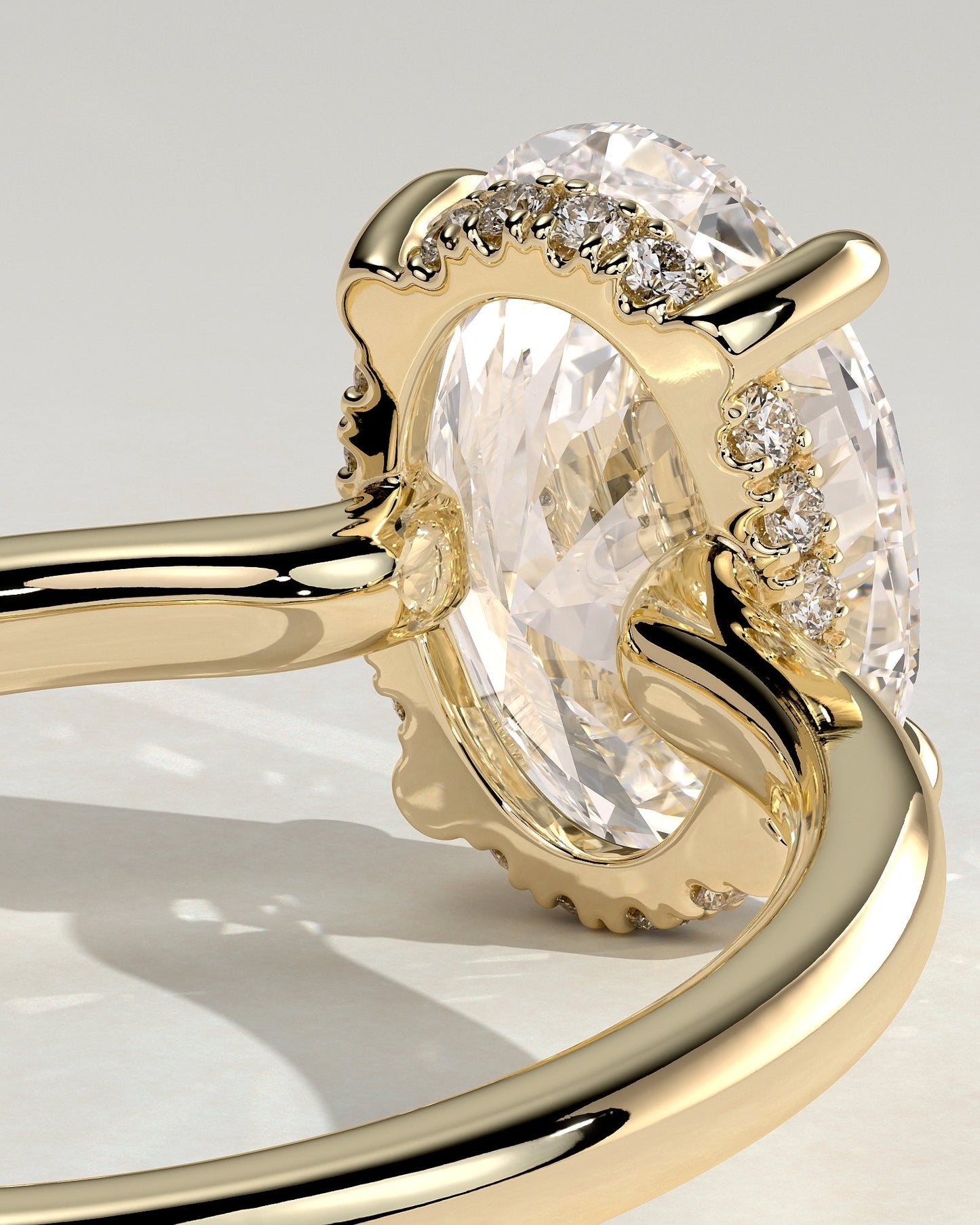 Round Halo, Pave & Split Shank Engagement Ring – 1.93 CT Lab Grown Diamond