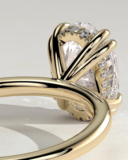 Round Halo, Pave & Split Shank Engagement Ring – 1.93 CT Lab Grown Diamond