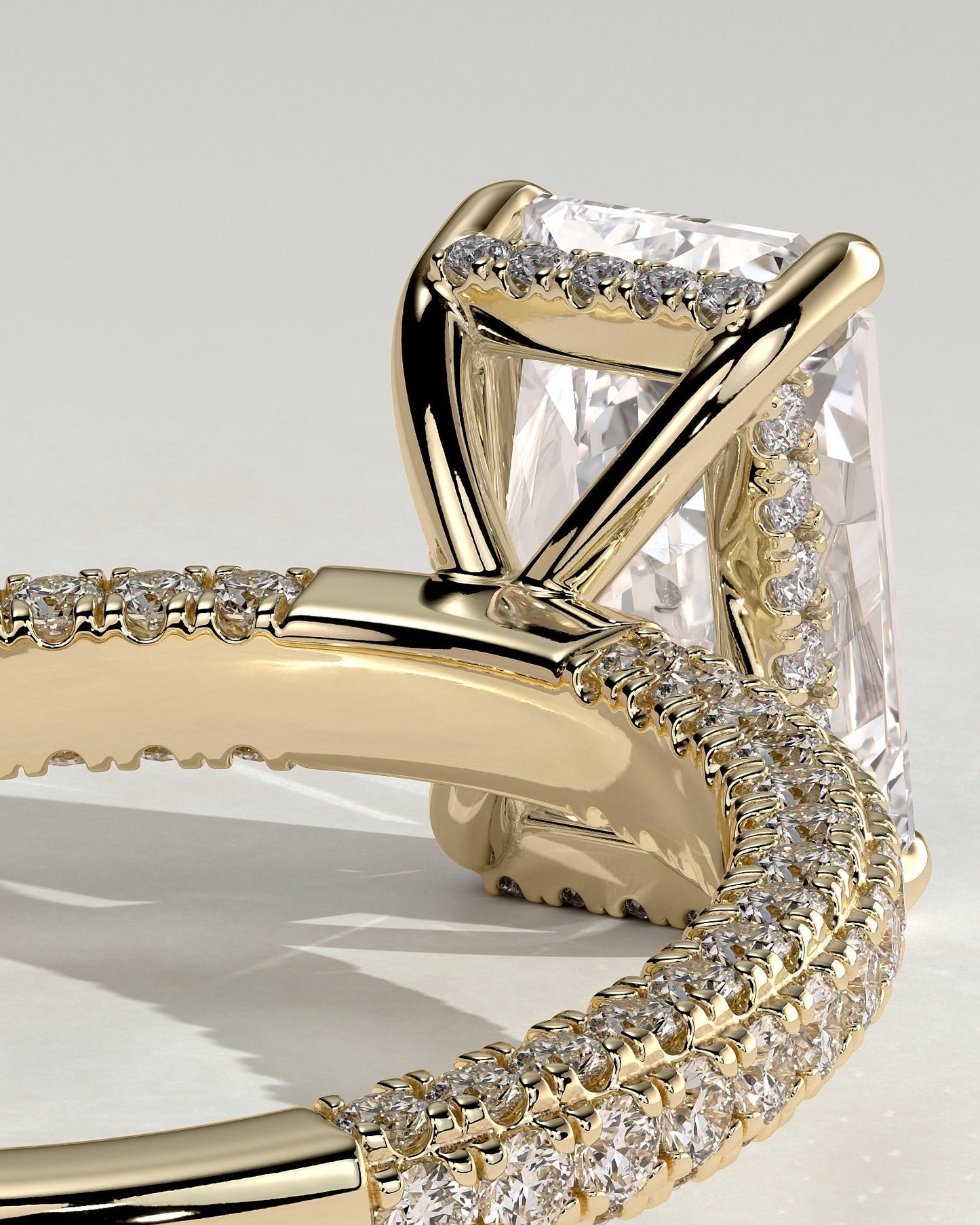Round Halo, Pave & Split Shank Engagement Ring – 1.93 CT Lab Grown Diamond
