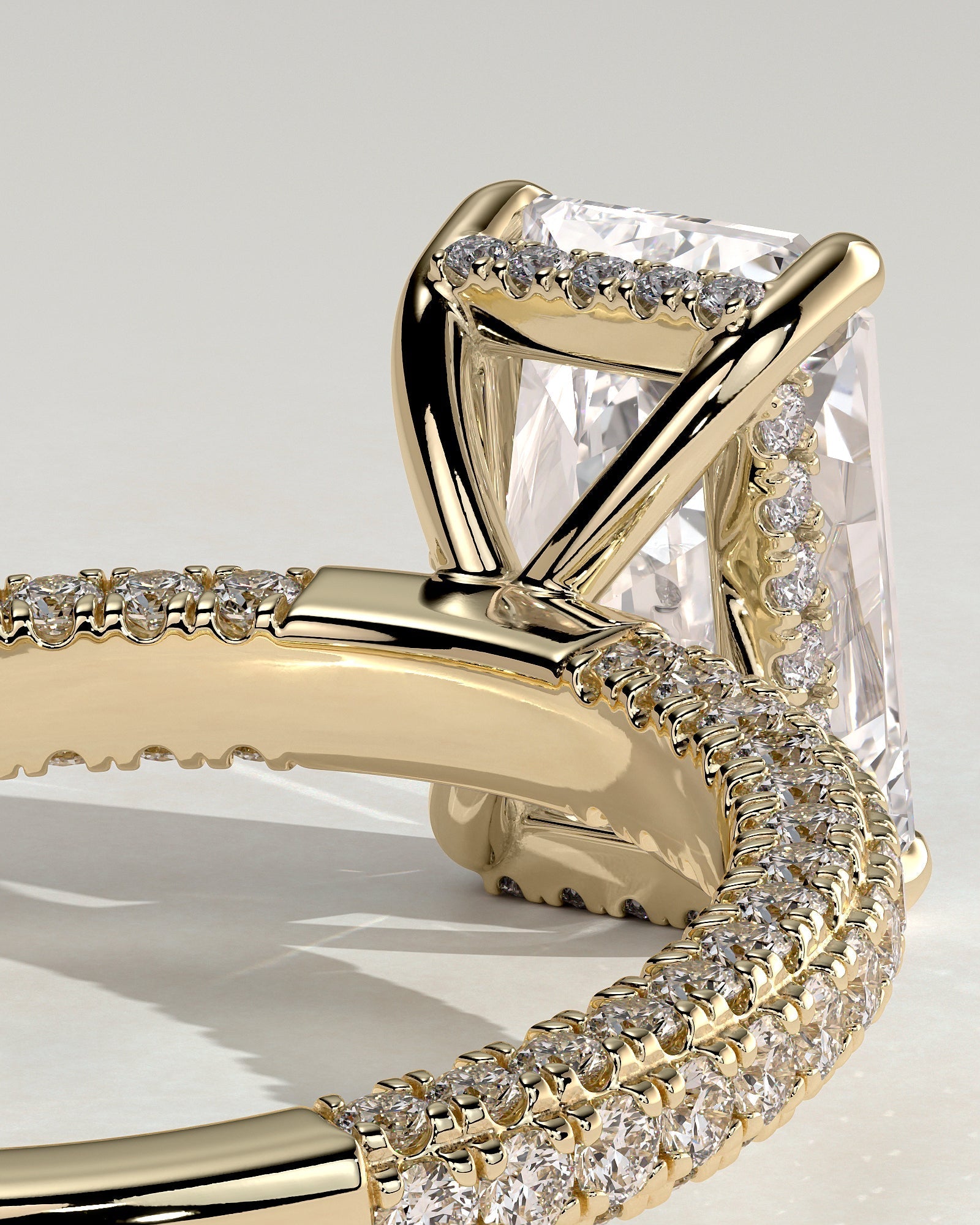 Round Halo, Pave & Split Shank Engagement Ring – 1.93 CT Lab Grown Diamond