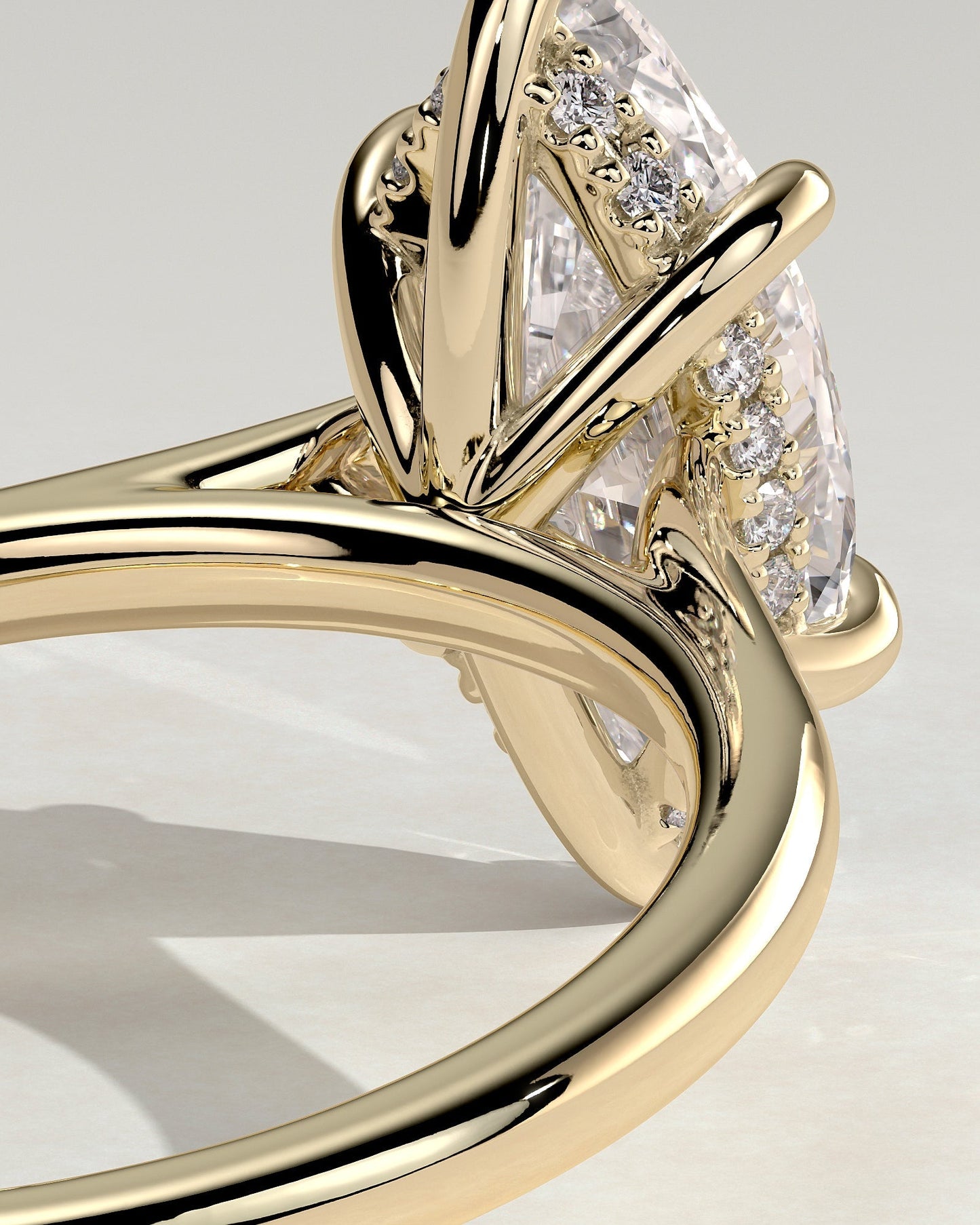 Round Halo, Pave & Split Shank Engagement Ring – 1.93 CT Lab Grown Diamond