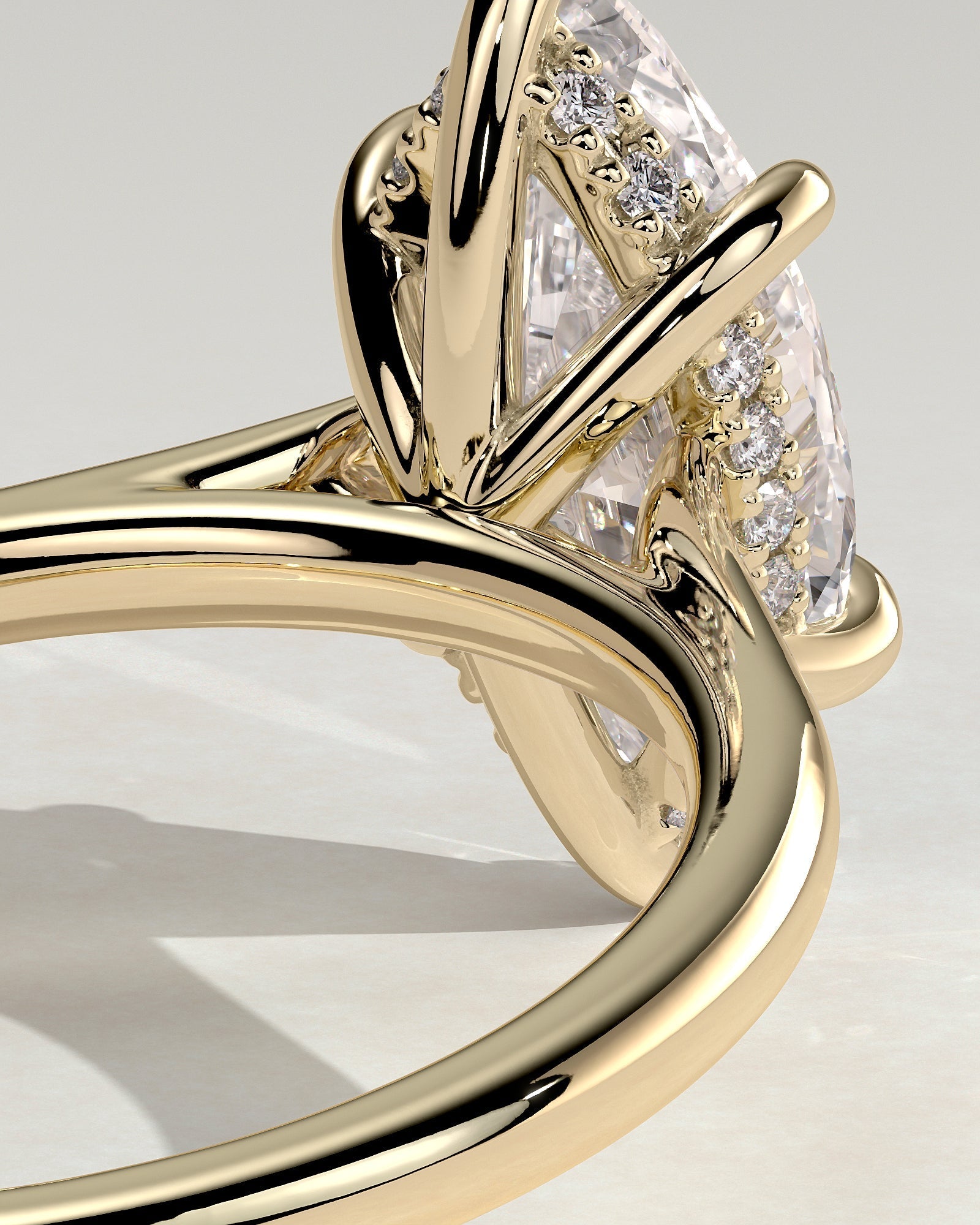 Round Halo, Pave & Split Shank Engagement Ring – 1.93 CT Lab Grown Diamond