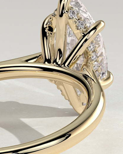 Round Halo, Pave & Split Shank Engagement Ring – 1.93 CT Lab Grown Diamond
