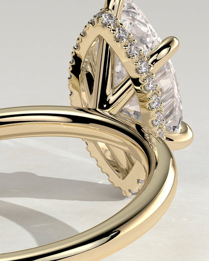 Round Halo, Pave & Split Shank Engagement Ring – 1.93 CT Lab Grown Diamond