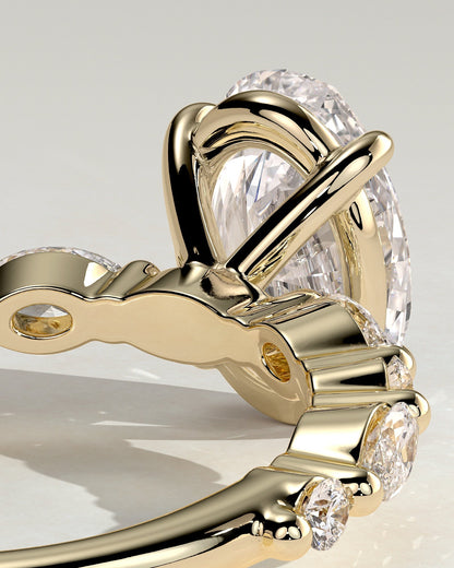Round Halo, Pave & Split Shank Engagement Ring – 1.93 CT Lab Grown Diamond
