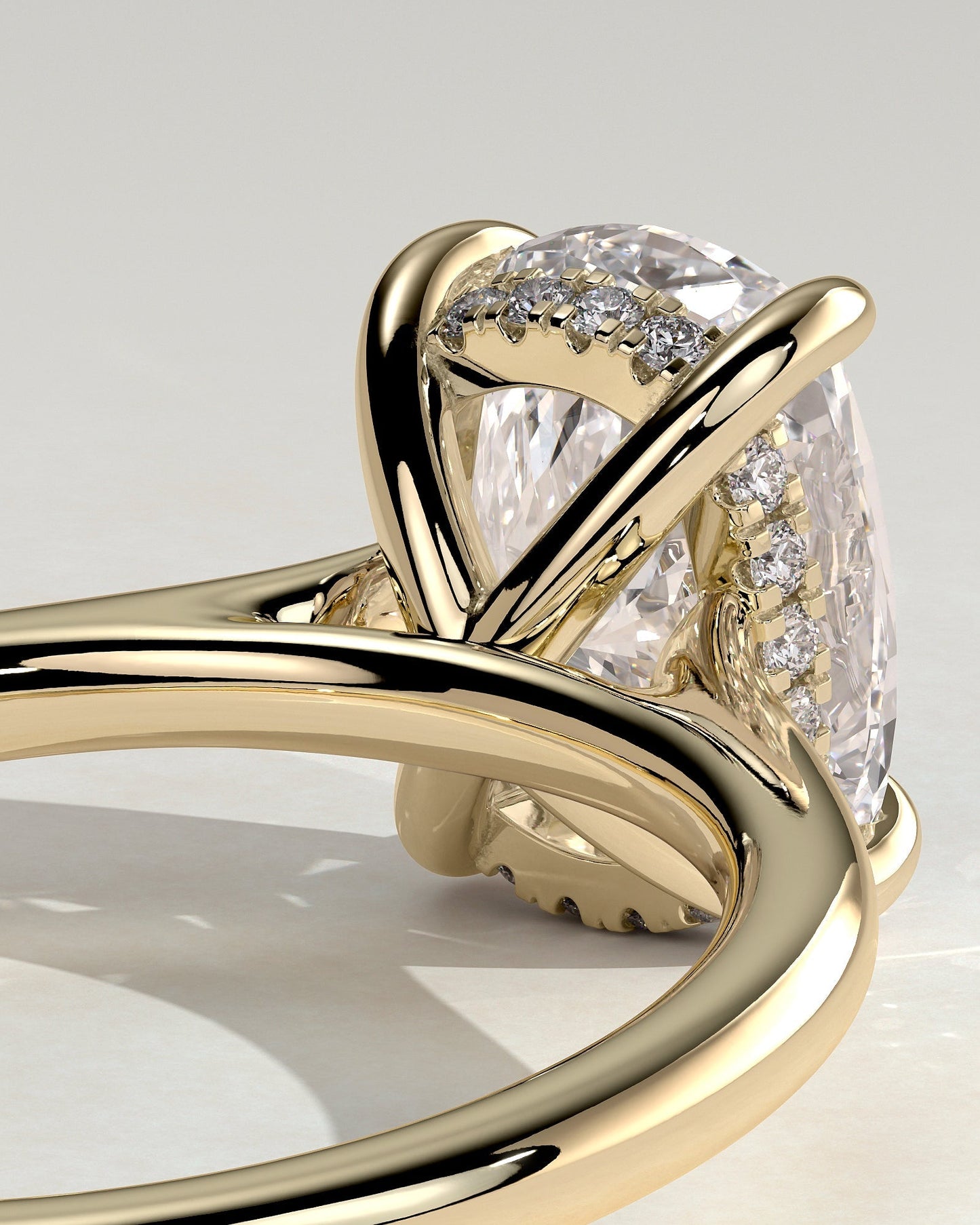 Round Halo, Pave & Split Shank Engagement Ring – 1.93 CT Lab Grown Diamond