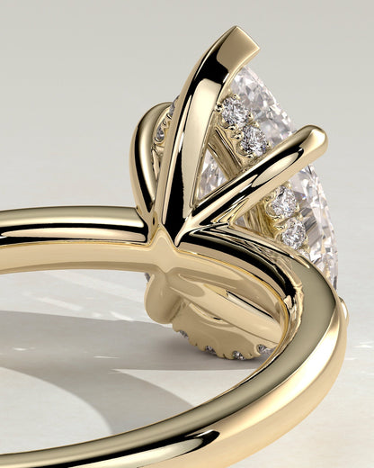 Round Halo, Pave & Split Shank Engagement Ring – 1.93 CT Lab Grown Diamond
