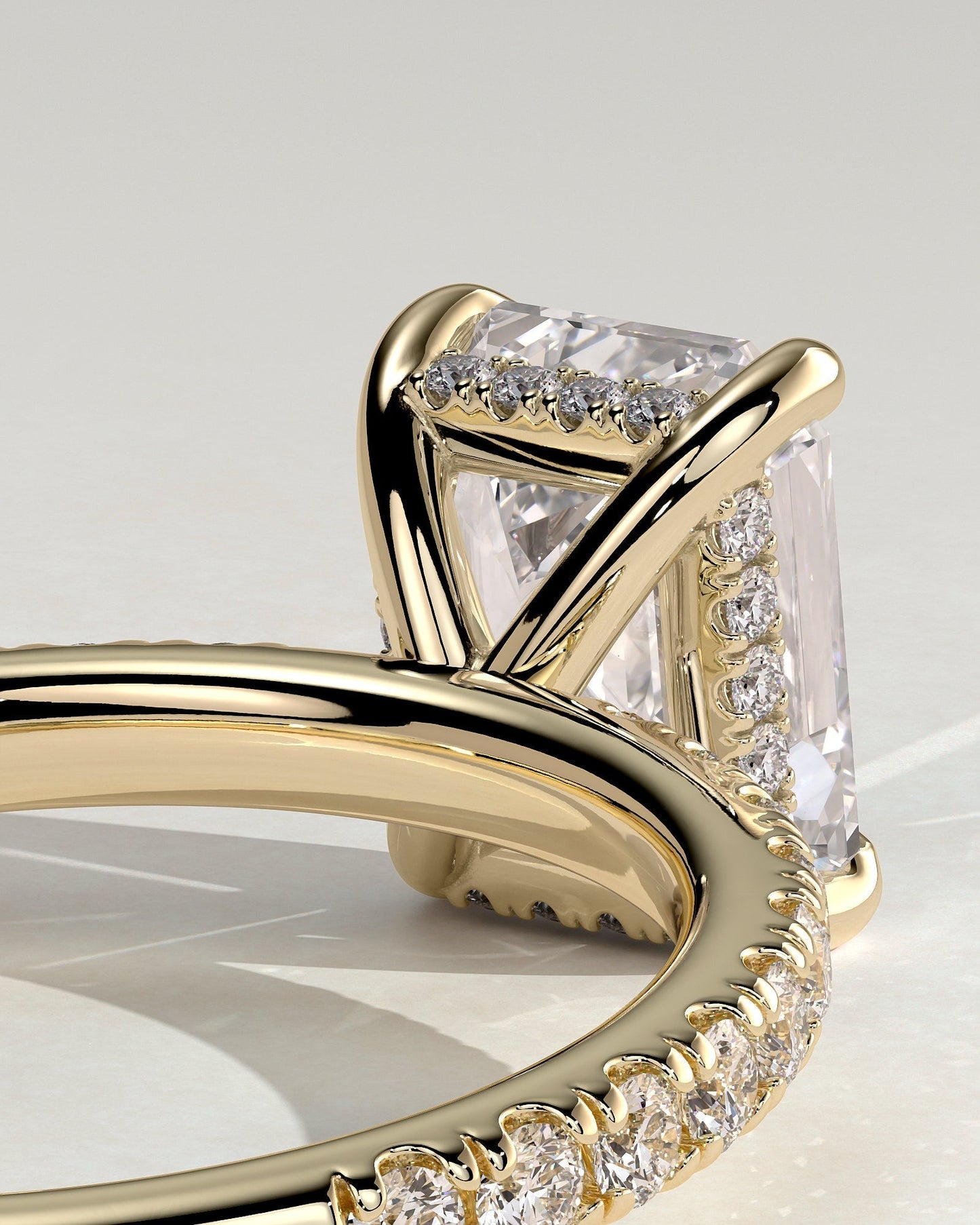 Round Halo, Pave & Split Shank Engagement Ring – 1.93 CT Lab Grown Diamond