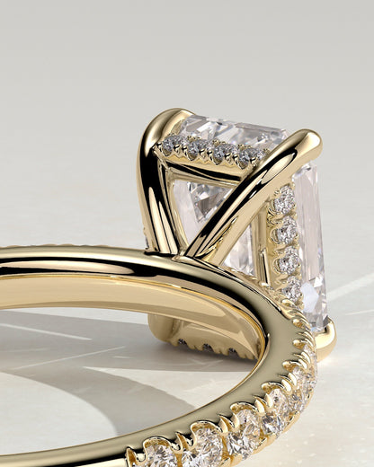 Round Halo, Pave & Split Shank Engagement Ring – 1.93 CT Lab Grown Diamond