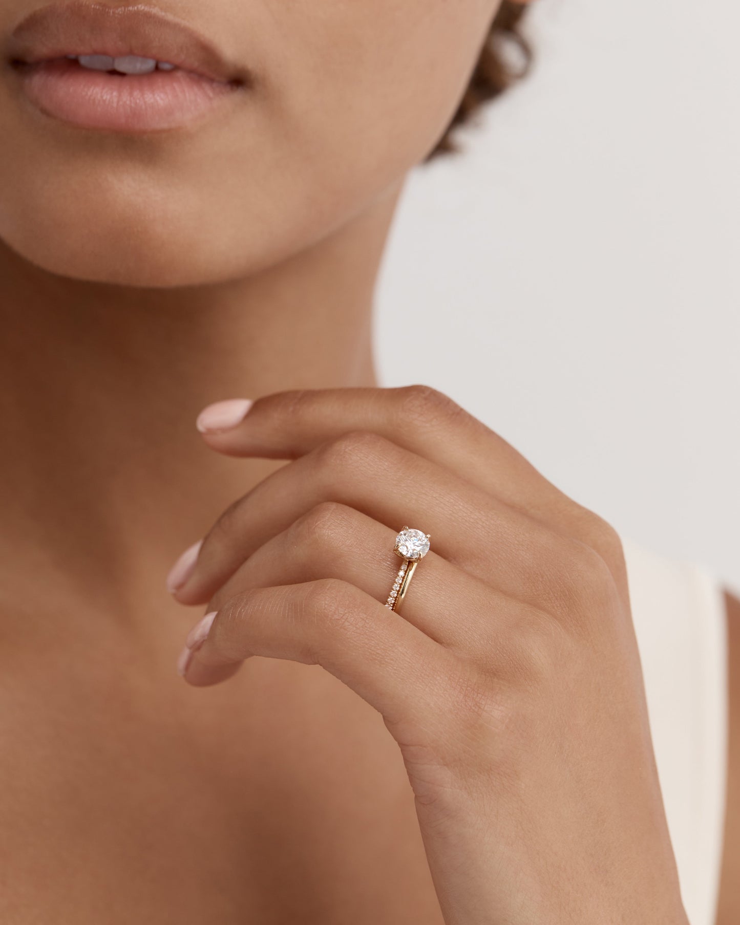 Marquise Shaped Three Stone Lab Grown Diamond Engagement Ring