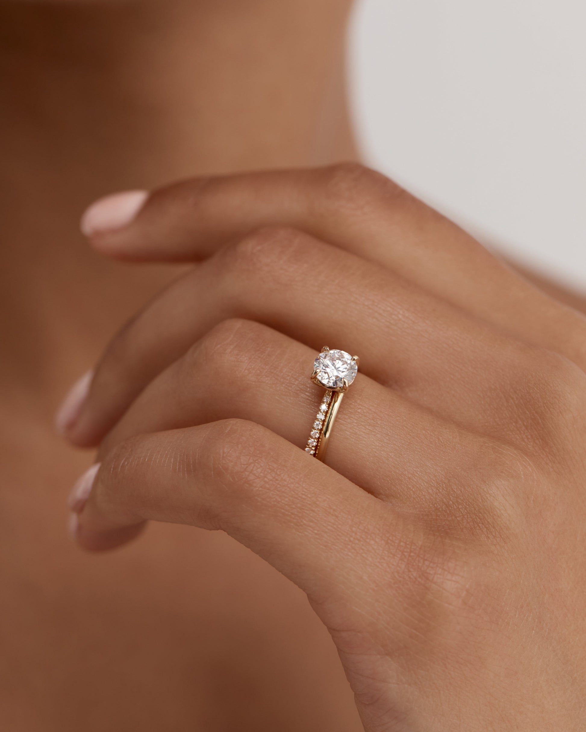 Marquise Shaped Three Stone Lab Grown Diamond Engagement Ring