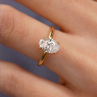 Marquise Shaped Three Stone Lab Grown Diamond Engagement Ring