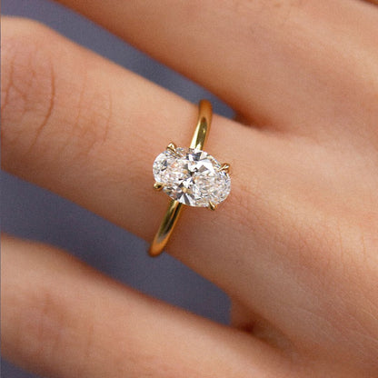 Marquise Shaped Three Stone Lab Grown Diamond Engagement Ring