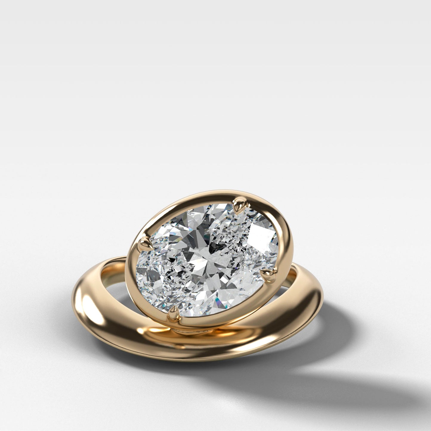 Marquise Shaped Three Stone Lab Grown Diamond Engagement Ring