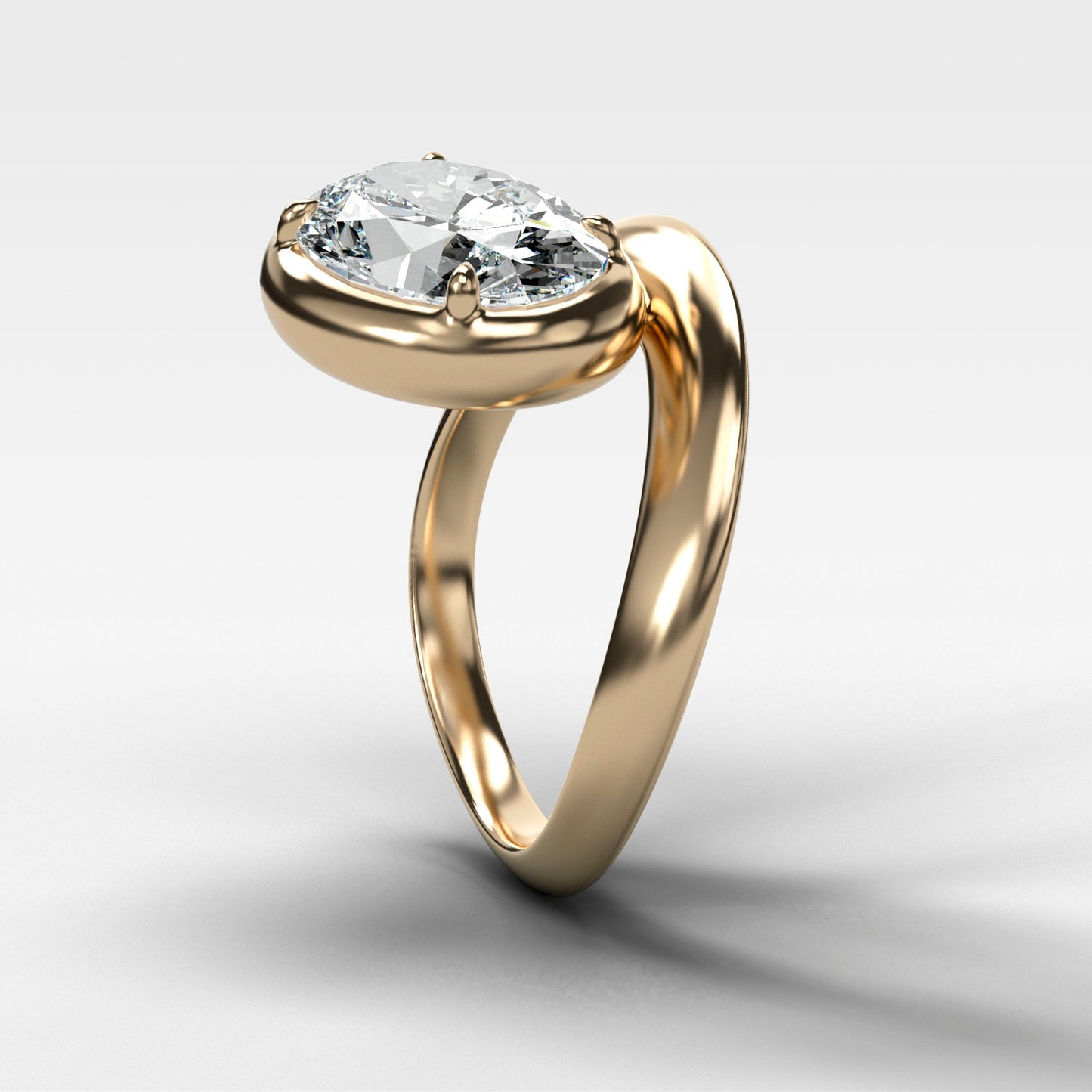 Marquise Shaped Three Stone Lab Grown Diamond Engagement Ring