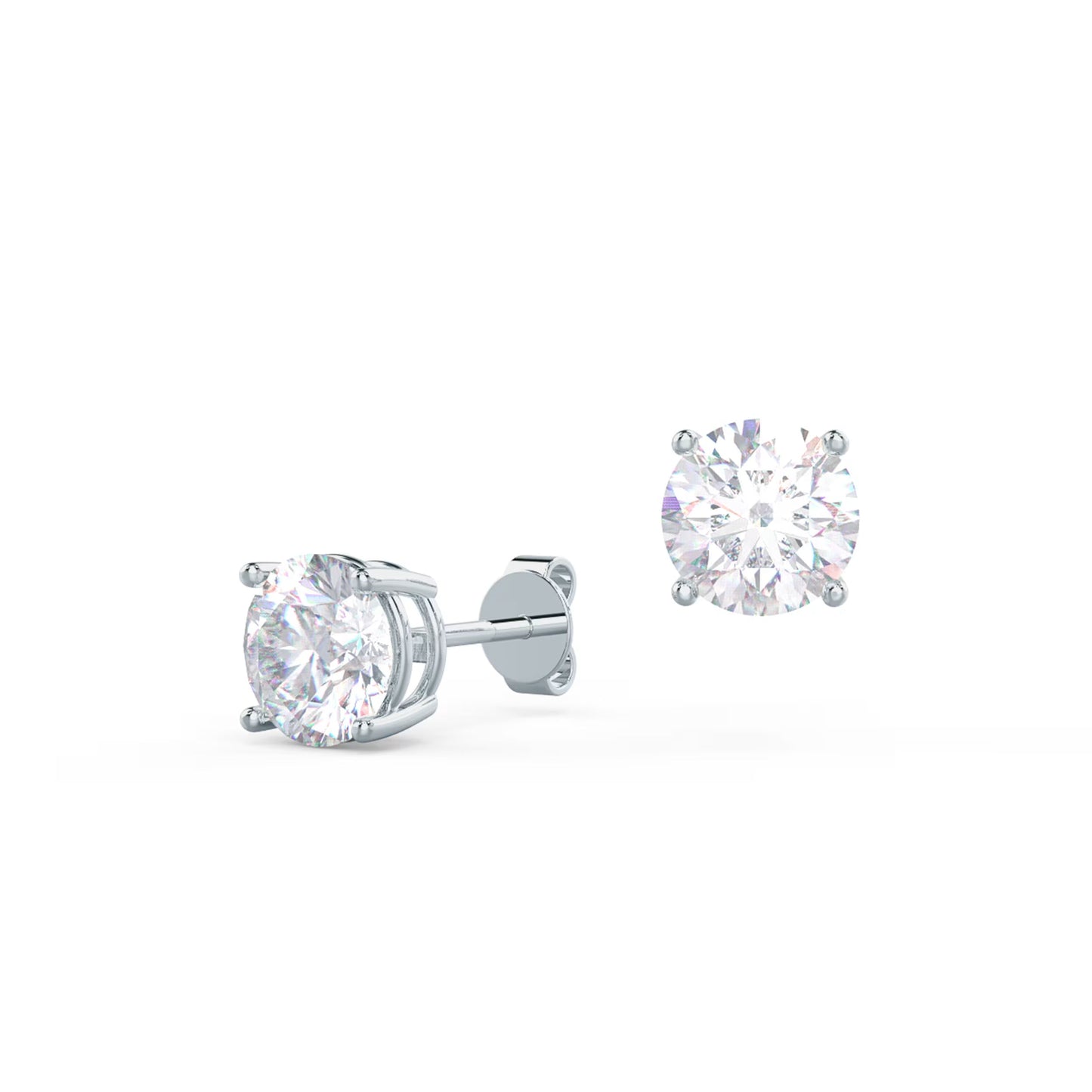 1.0 TCW Round Shape Moissanite Stud Earrings in Gold 5