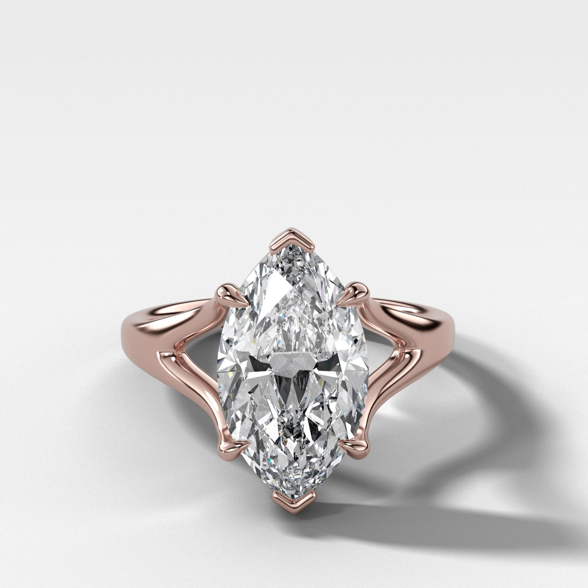 Marquise Shaped Three Stone Lab Grown Diamond Engagement Ring