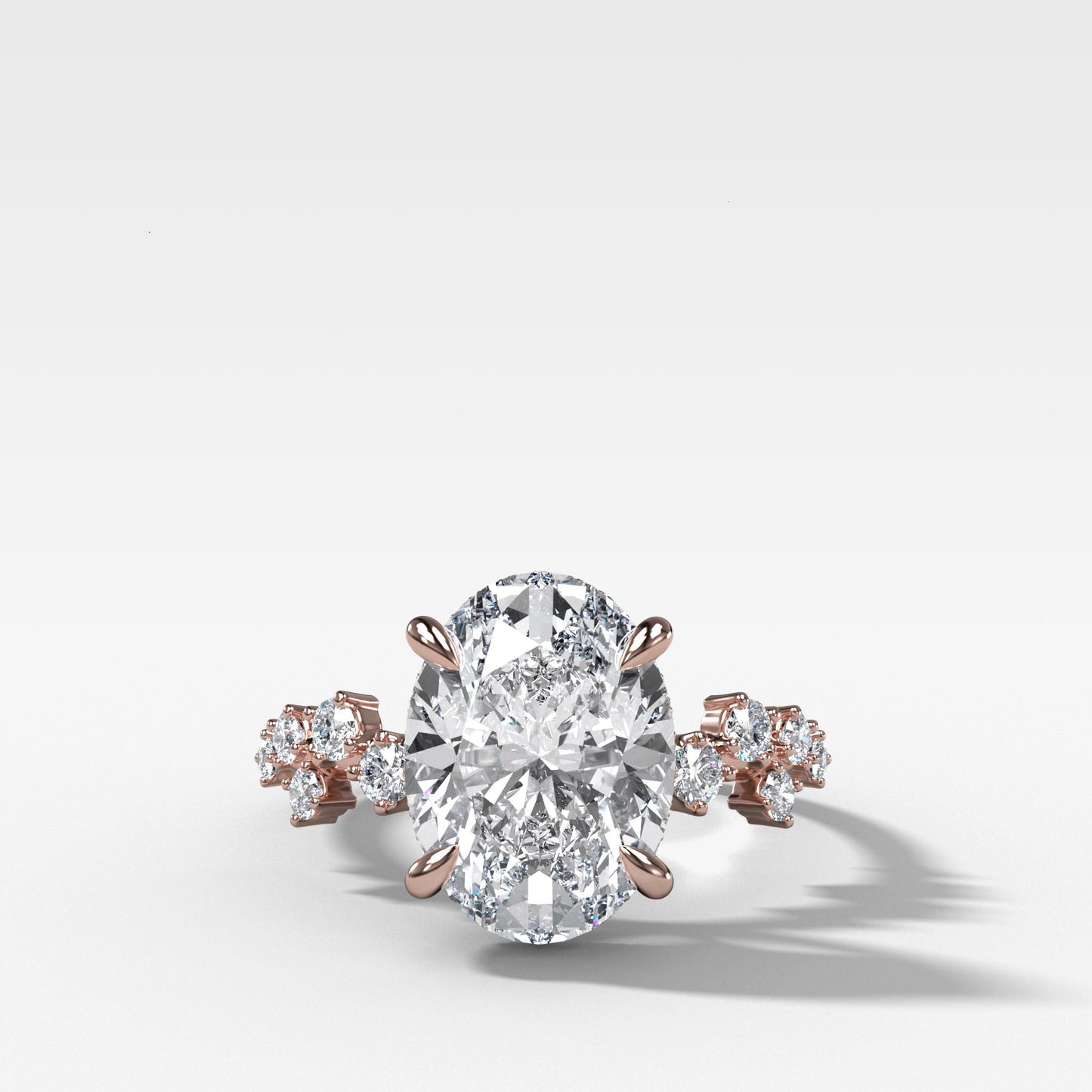 Marquise Shaped Three Stone Lab Grown Diamond Engagement Ring