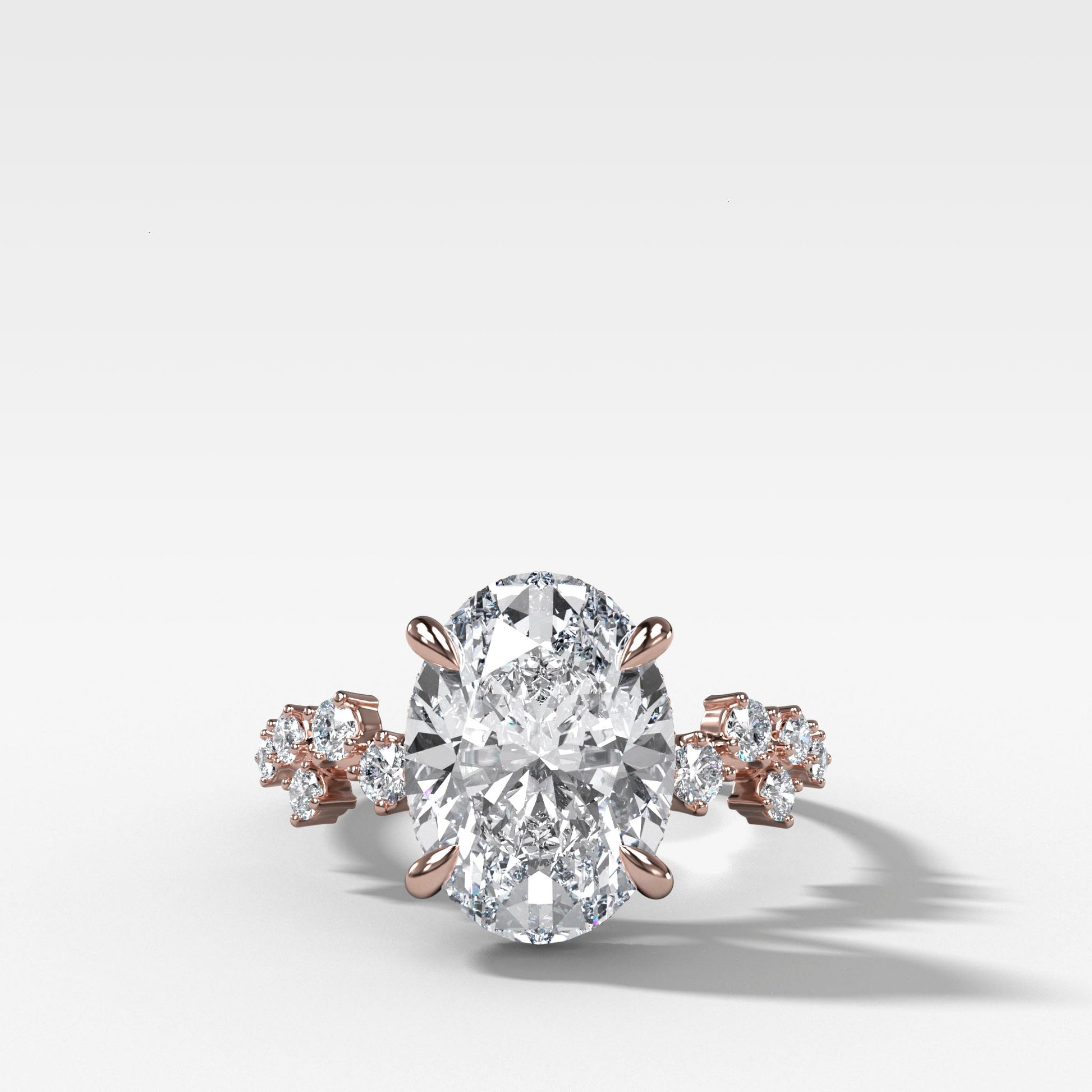 Marquise Shaped Three Stone Lab Grown Diamond Engagement Ring