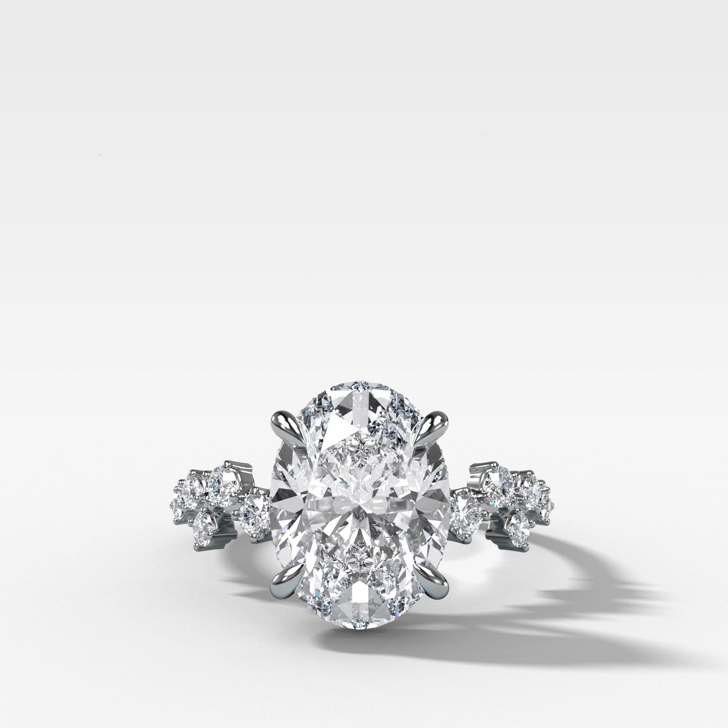 Marquise Shaped Three Stone Lab Grown Diamond Engagement Ring