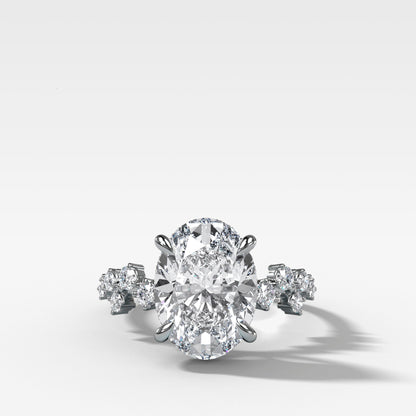 Marquise Shaped Three Stone Lab Grown Diamond Engagement Ring